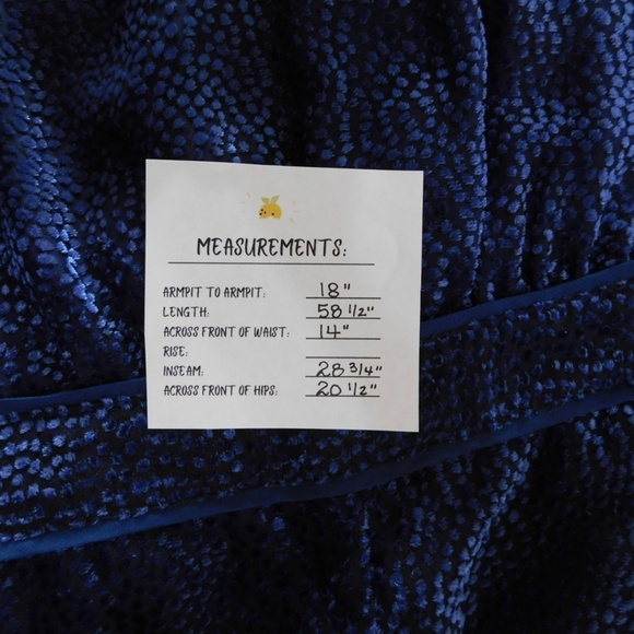 Anthropologie ELEVENSES Velvet Nova Jumpsuit Mock Neck Textured Blue Size 6 - Picture 16 of 16